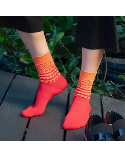 Women PEPER HAROW Wave Womens Socks - Orange £15.00