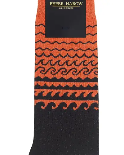Men PEPER HAROW Wave Mens Socks - Orange £17.00