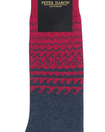 Men PEPER HAROW Wave Mens Socks - Red £17.00