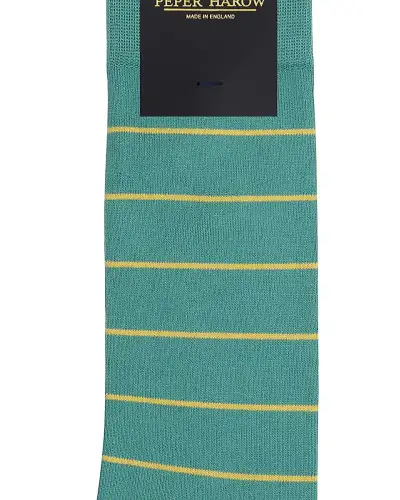 Men PEPER HAROW Thin Stripe Mens Socks - Teal £16.00
