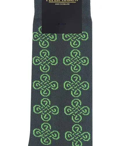 Men PEPER HAROW Knot Mens Socks - Green £16.00