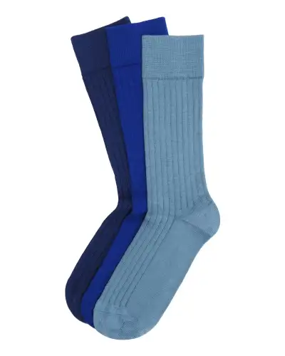 Men PEPER HAROW 3 Pack Essential Mens Socks - Azure £36.00