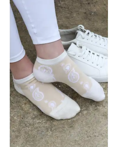 Women PEPER HAROW Paisley Womens Trainer Socks - Beige £11.00