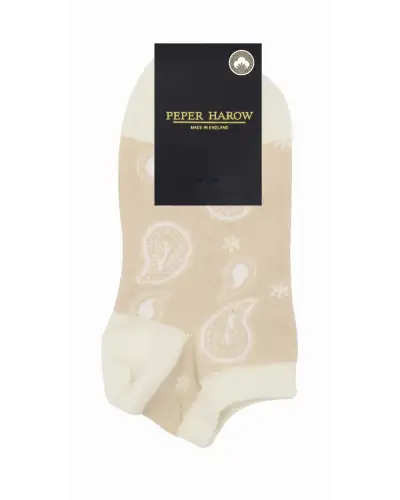 Women PEPER HAROW Paisley Womens Trainer Socks - Beige £11.00