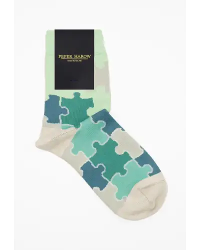 Women PEPER HAROW Jigsaw Womens Socks - Green £15.00