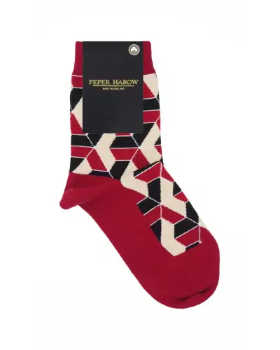 Women PEPER HAROW Vertex Womens Socks - Red £15.00