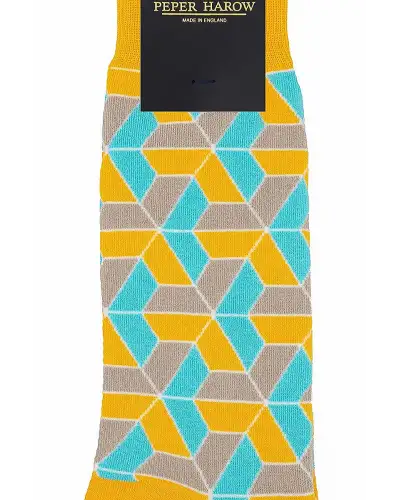 Men PEPER HAROW Vertex Mens Socks - Yellow £17.00