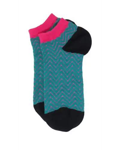 Women PEPER HAROW Zigzag Womens Trainer Socks - Teal £11.00