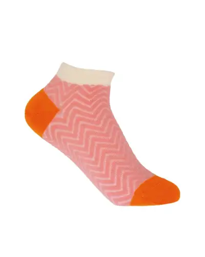 Women PEPER HAROW Zigzag Womens Trainer Socks - Pink £11.00