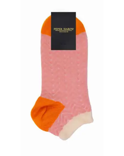 Women PEPER HAROW Zigzag Womens Trainer Socks - Pink £11.00