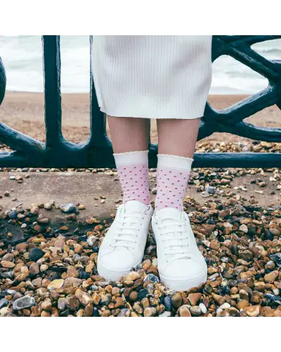 Women PEPER HAROW Pin Polka Womens Socks - Pink £15.00