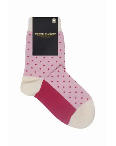 Women PEPER HAROW Pin Polka Womens Socks - Pink £15.00