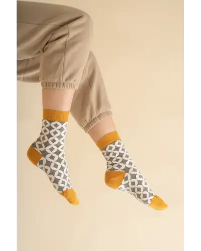 Women PEPER HAROW Mosaic Womens Socks - Grey £13.00