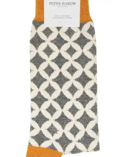 Men PEPER HAROW Mosaic Mens Socks - Grey £14.00