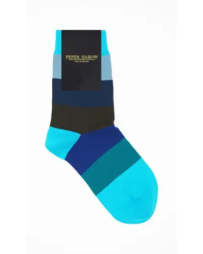 Women PEPER HAROW Block Stripe Womens Socks - Aqua £15.00