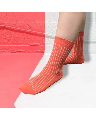 Women PEPER HAROW Recycled Ribbed Womens Socks - Coral £13.00