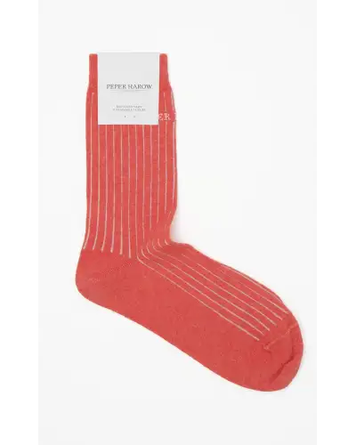 Women PEPER HAROW Recycled Ribbed Womens Socks - Coral £13.00