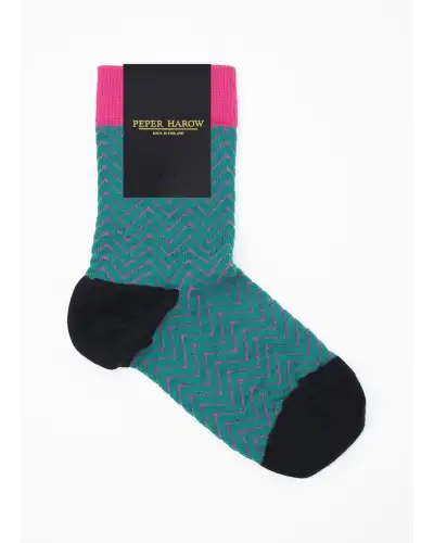 Women PEPER HAROW Zigzag Womens Socks - Teal £15.00