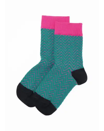 Women PEPER HAROW Zigzag Womens Socks - Teal £15.00