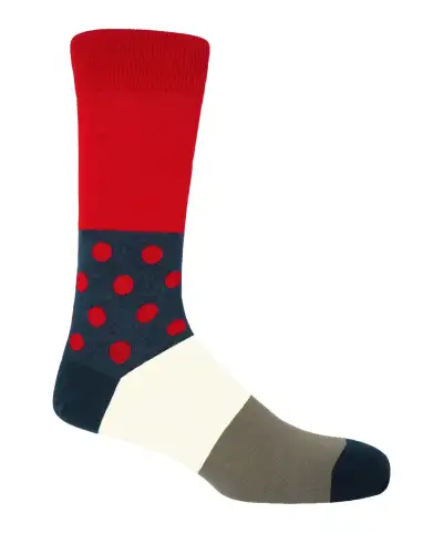 Men PEPER HAROW Mayfair Mens Socks - Scarlet £16.00