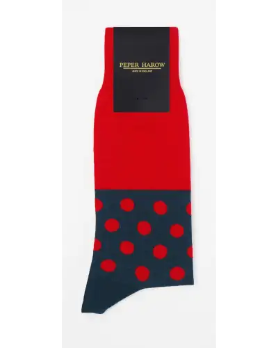Men PEPER HAROW Mayfair Mens Socks - Scarlet £16.00