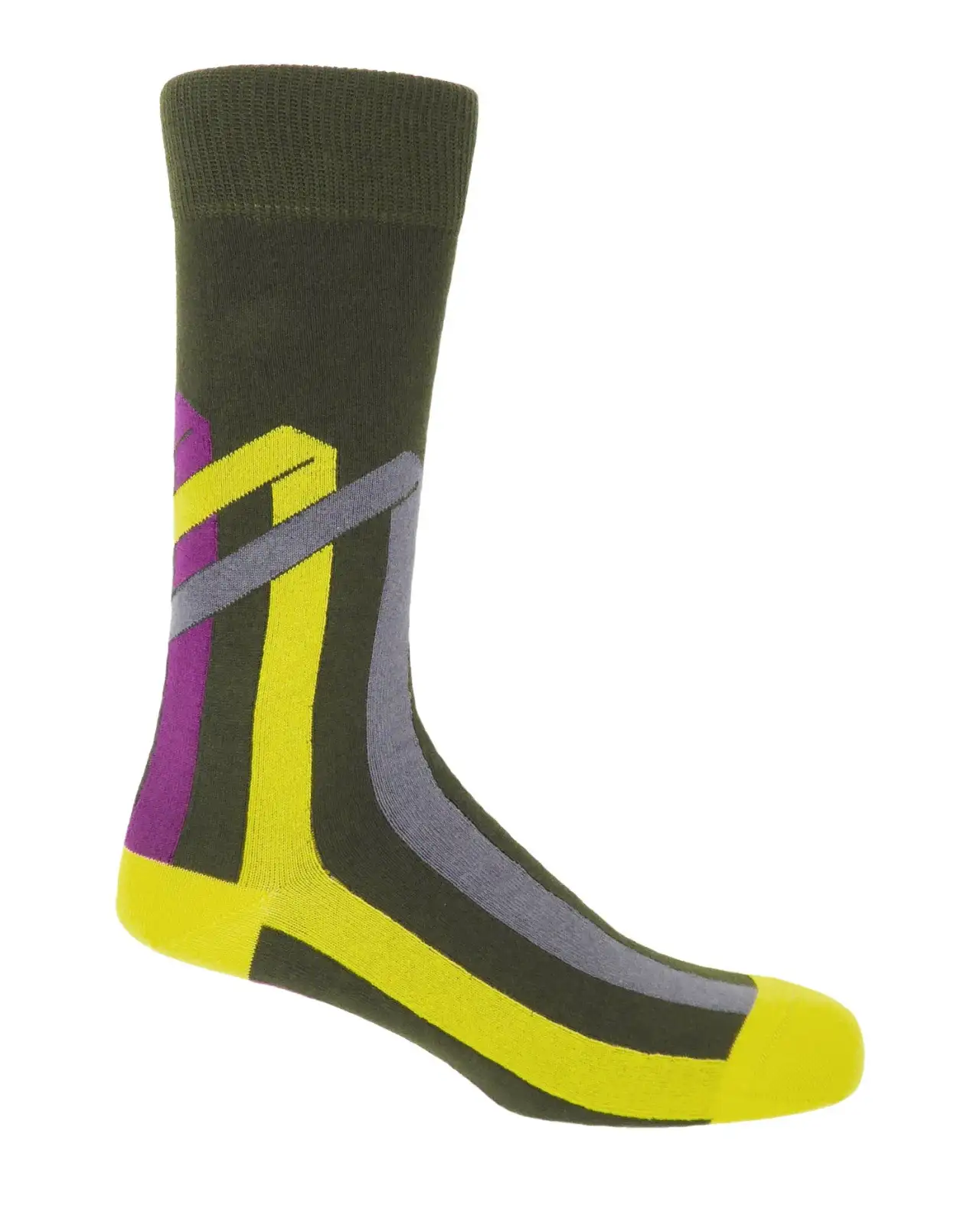 Men PEPER HAROW Ribbon Stripe Mens Socks - Pine £16.00