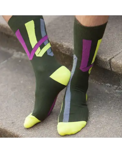 Men PEPER HAROW Ribbon Stripe Mens Socks - Pine £16.00