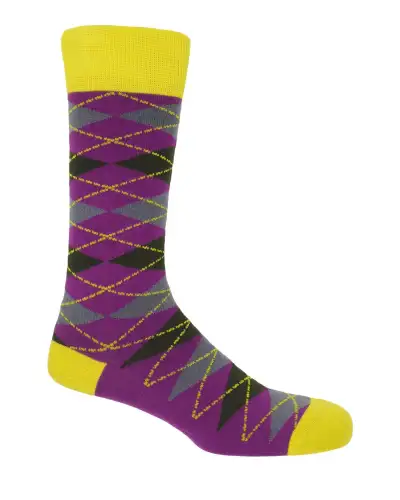 Men PEPER HAROW Argyle Mens Socks - Sunshine £16.00