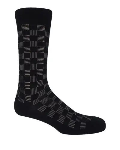 Men PEPER HAROW Battenberg Mens Socks - Black £16.00