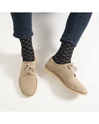 Men PEPER HAROW Battenberg Mens Socks - Black £16.00
