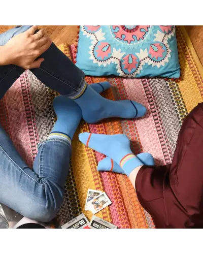 Men PEPER HAROW Mix Tape Mens Socks - Blue £16.00