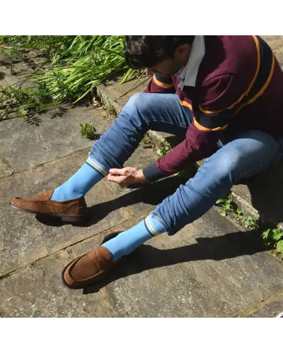 Men PEPER HAROW Mix Tape Mens Socks - Blue £16.00