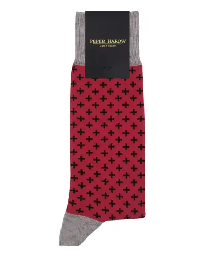 Men PEPER HAROW Crosslet Mens Socks - Red £16.00