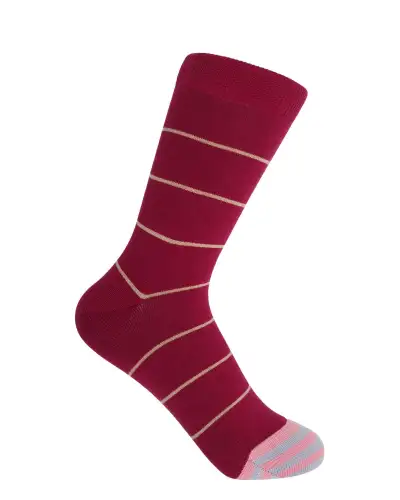 Women PEPER HAROW Thin Stripe Womens Socks - Burgundy £15.00