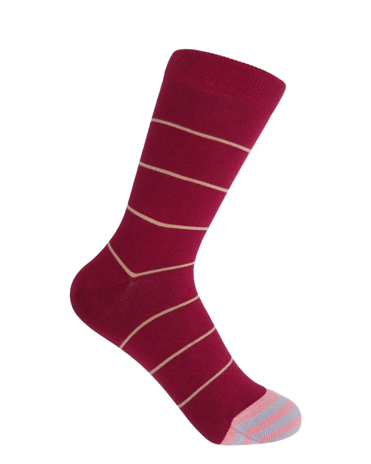 Women PEPER HAROW Thin Stripe Womens Socks - Burgundy £15.00