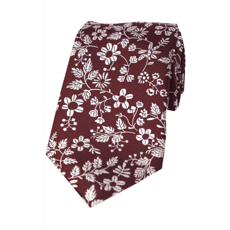 Silk Ties Soprano Ties Soprano Burgundy Floral Silk Tie £21.00