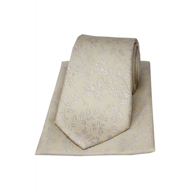 Silk Hankies Soprano Ties Soprano Ivory Floral Silk Tie And Pocket Square £34.00