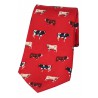 Silk Ties Soprano Ties Soprano Cow Breeds On Red Ground Country Silk Tie £21.00