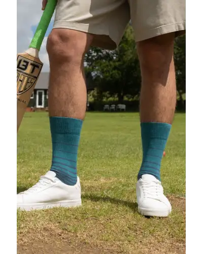 Men PEPER HAROW Retro Stripe Mens Socks - Green £16.00
