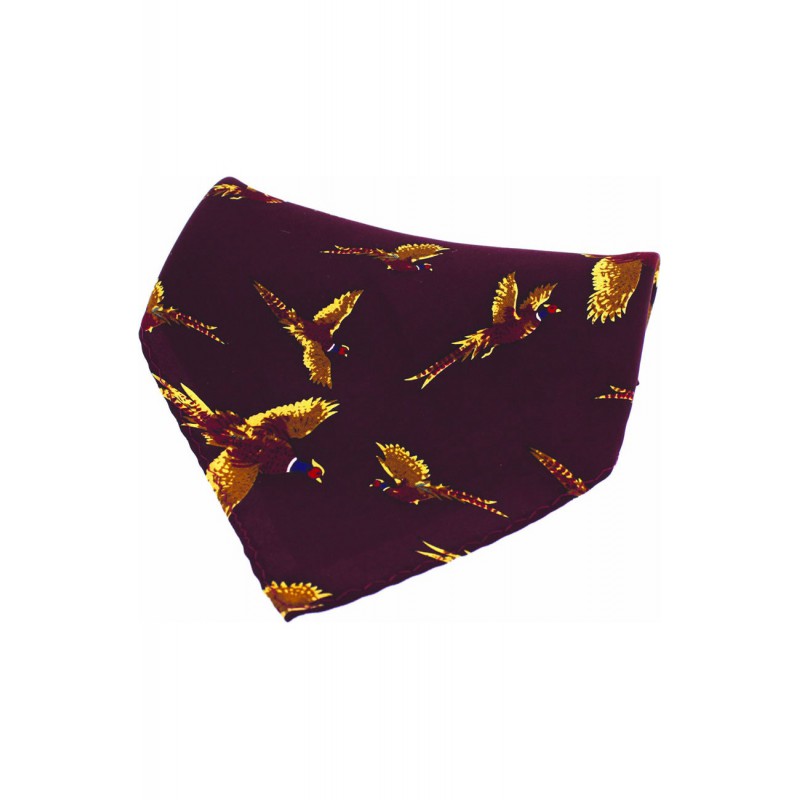 Pocket Square Soprano Ties Soprano Wine Flying Pheasant Silk Pocket Square £9.00