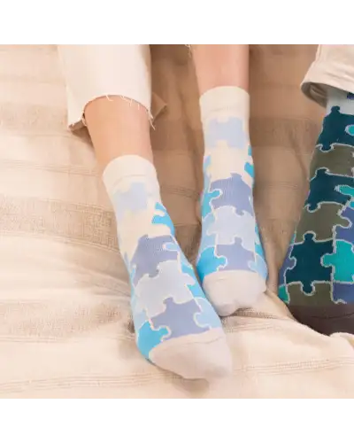 Women PEPER HAROW Jigsaw Womens Socks - Blue £15.00