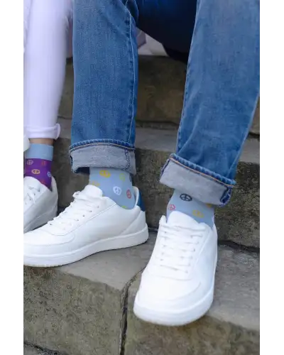 Men PEPER HAROW Peace Mens Socks - Light Blue £16.00