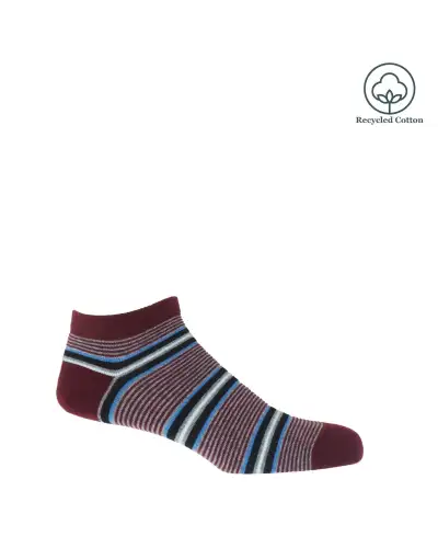 Men PEPER HAROW Multistripe Mens Trainer Socks - Burgundy £12.00