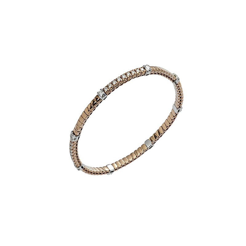 Fine Jewellery Babette Wasserman Flexible Diamond Bracelet 18Ct Rose Gold and White Gold-BW-FBR002PG £12004.00