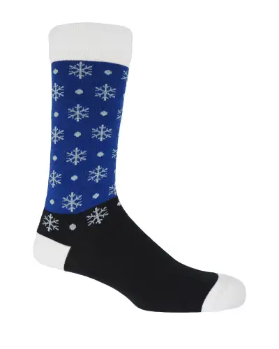 Men PEPER HAROW Snowflake Mens Socks - Blue £16.00