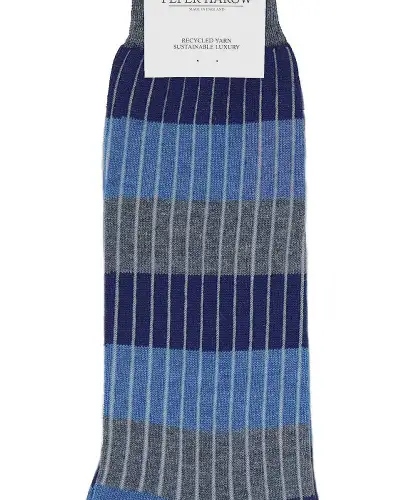 Men PEPER HAROW Chord Mens Socks - Blue £14.00