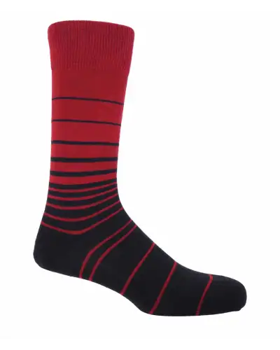 Men PEPER HAROW Retro Stripe Mens Socks - Burgundy £16.00