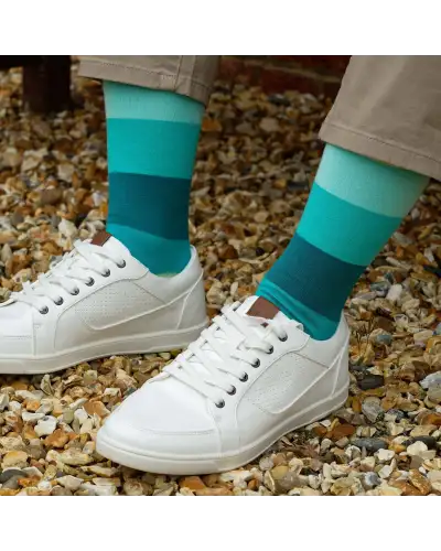 Men PEPER HAROW Block Stripe Mens Socks - Earth £16.00