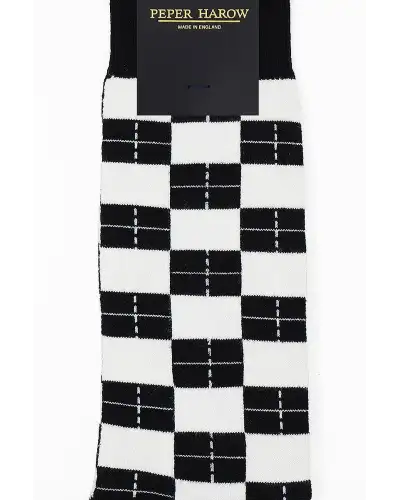 Men PEPER HAROW Checkmate Mens Socks - Black £16.00