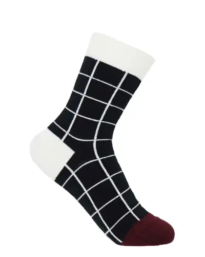 Women PEPER HAROW Grid Womens Socks - Black £15.00